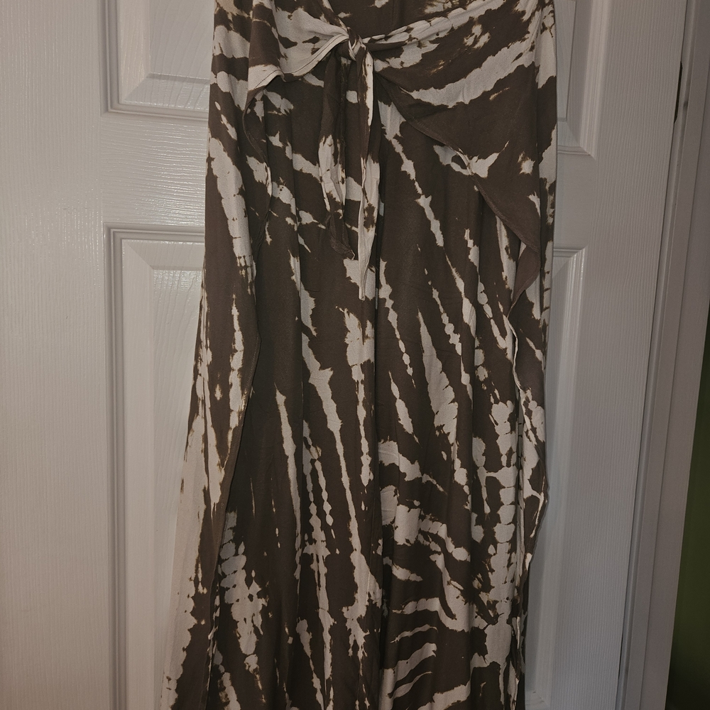 Young Fabulous & Broke Brown and Cream Tie-Dye Wide Leg Pants